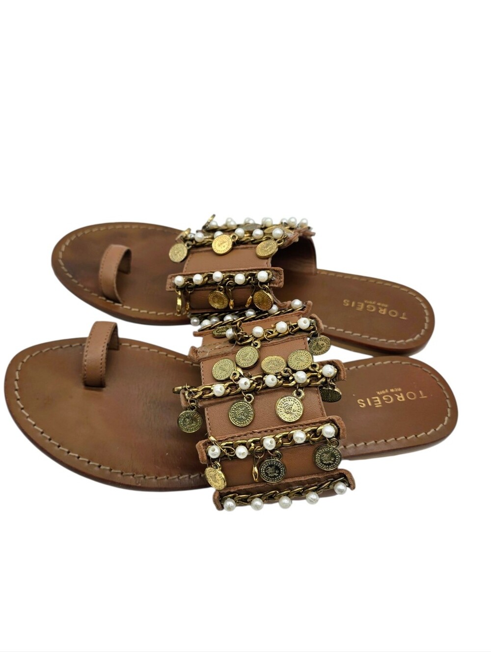 Torgeis Women's Eden Toe Ring Thong Flats Sandals Round Open Toe Size 11